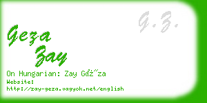 geza zay business card